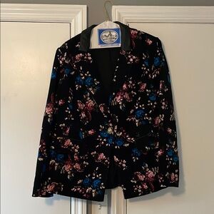 Lane Bryant Black Floral Blazer